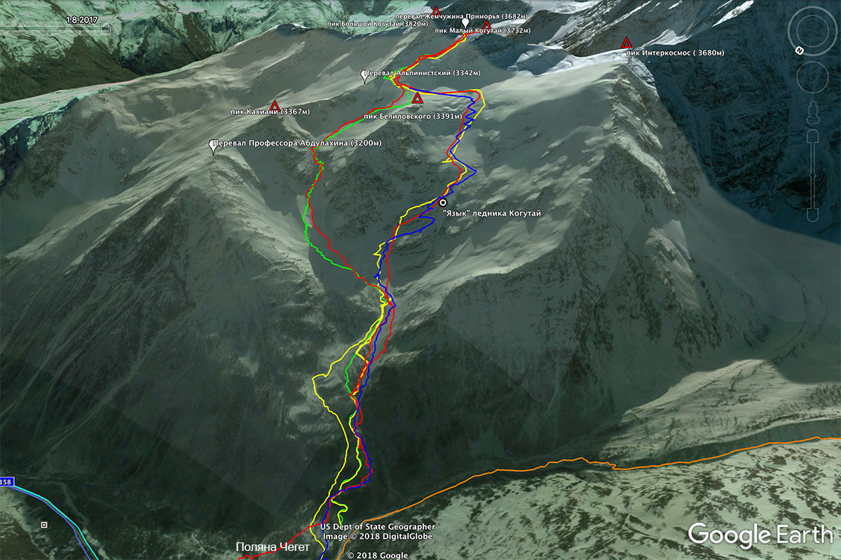 Карта маршрутов в приэльбрусье