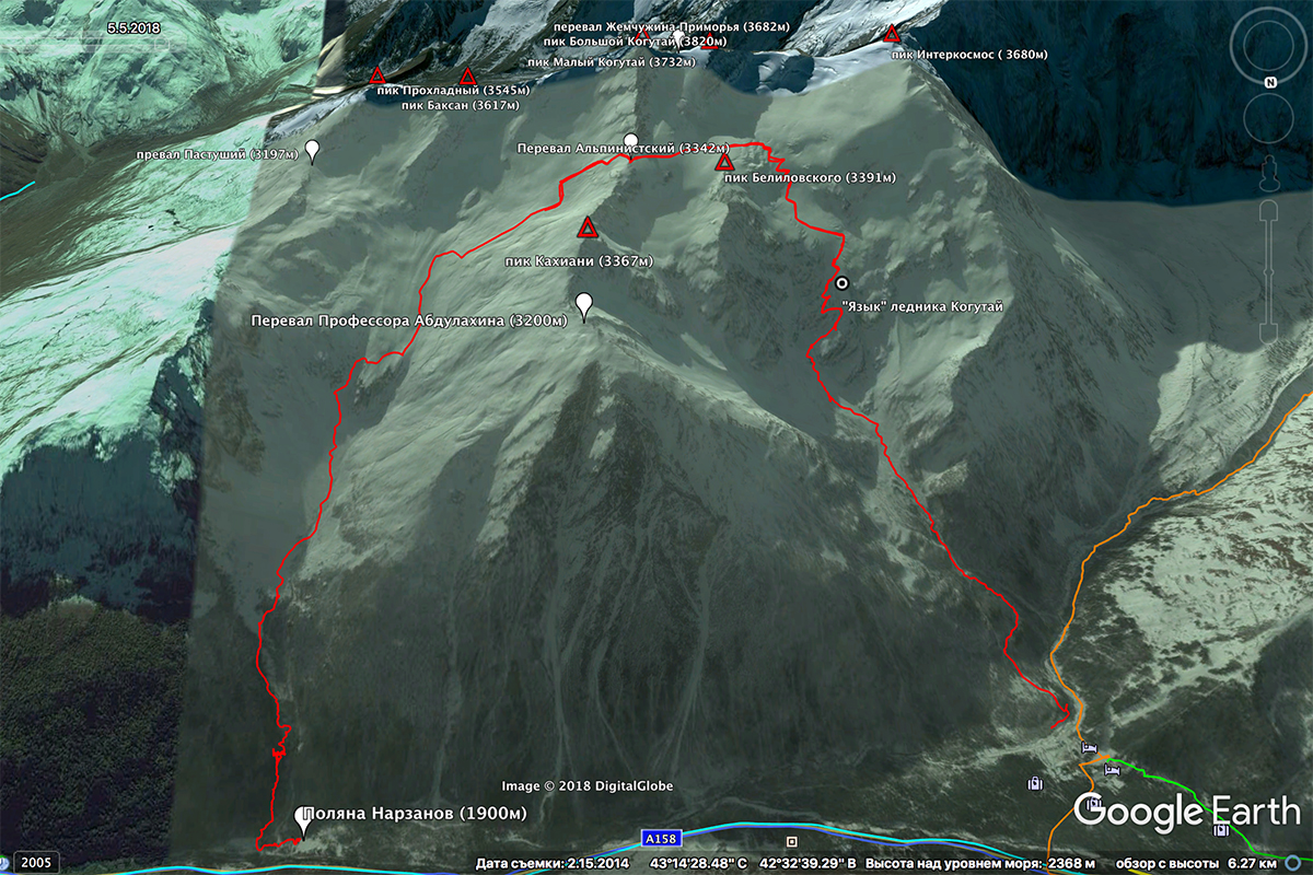Карта маршрутов в приэльбрусье